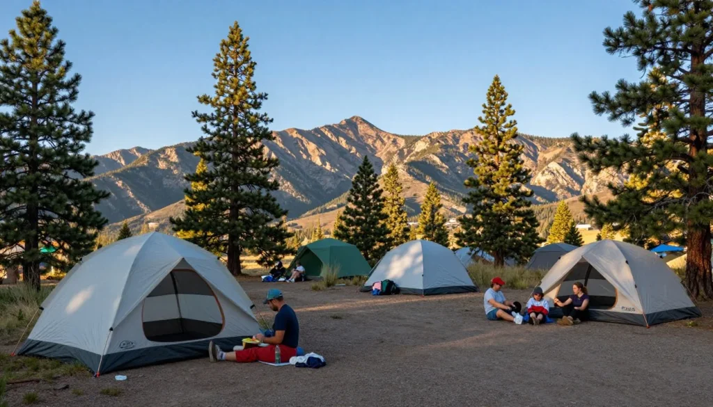 Mountain camping at Great Basin National Park Lower Lehman Creek area Mountain camping at Great Basin National Park Lower Lehman Creek area