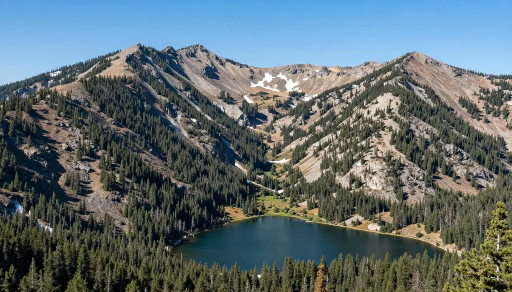 Mountain landscape near Causey Reservoir showing Wasatch range