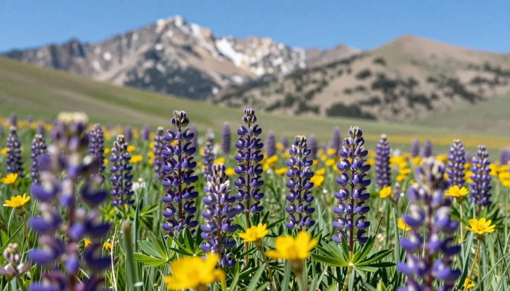 Mountain meadow filled with colorful wildflowers in Jarbidge wilderness Mountain meadow filled with colorful wildflowers in Jarbidge wilderness