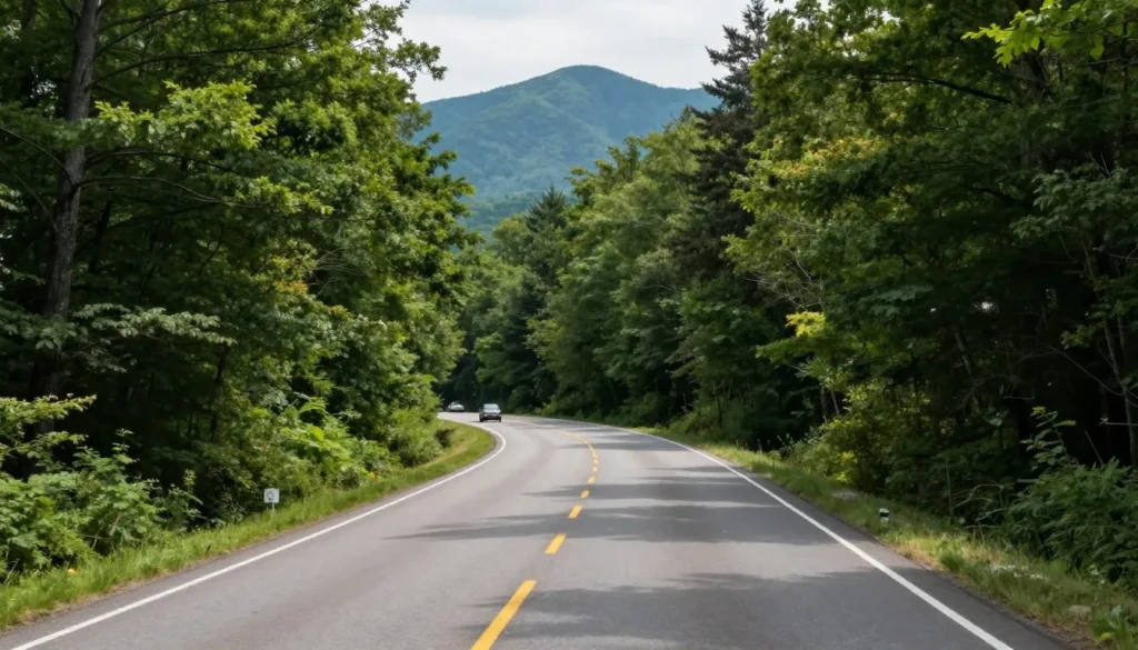 Mountain road winding through Great Smoky Mountains