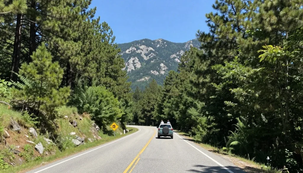 Mountain road winding through San Isabel National Forest Mountain road winding through San Isabel National Forest