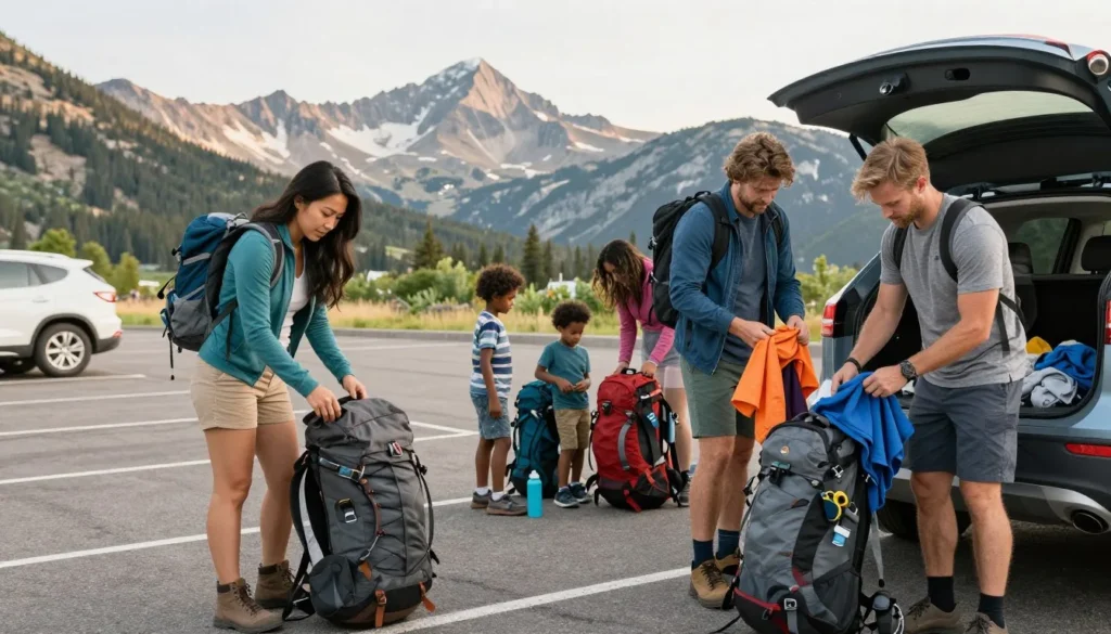 Mountain travelers preparing for Loveland Pass visit Mountain travelers preparing for Loveland Pass visit