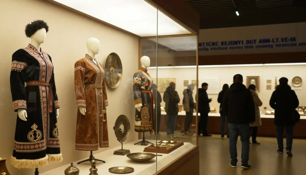 Museum interior in Zabaykalsky Krai displaying regional cultural artifacts