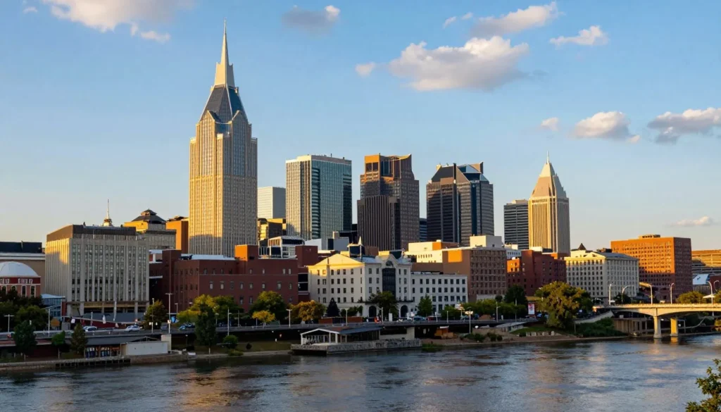 Nashville Tennessee skyline and downtown area