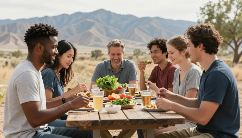 Nevada outdoor dining experience with mountain views