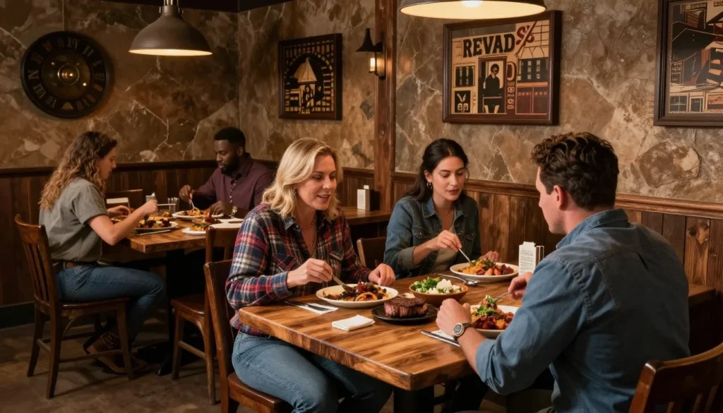 Nevada steakhouse interior with rustic Western atmosphere