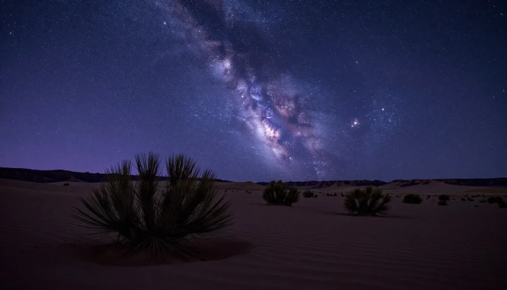 Night sky over Sand Wash Basin desert landscape Night sky over Sand Wash Basin desert landscape