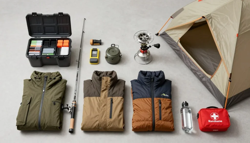 Organized camping gear and supplies for Spinney Mountain trip Organized camping gear and supplies for Spinney Mountain trip