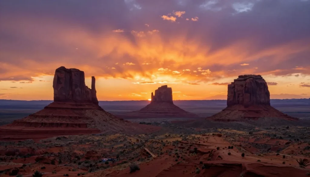Panoramic view of Pawnee Buttes at golden hour