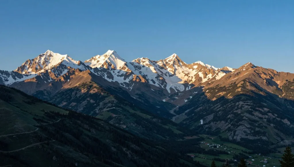 Panoramic view of multiple Colorado fourteener peaks in the Collegiate Range