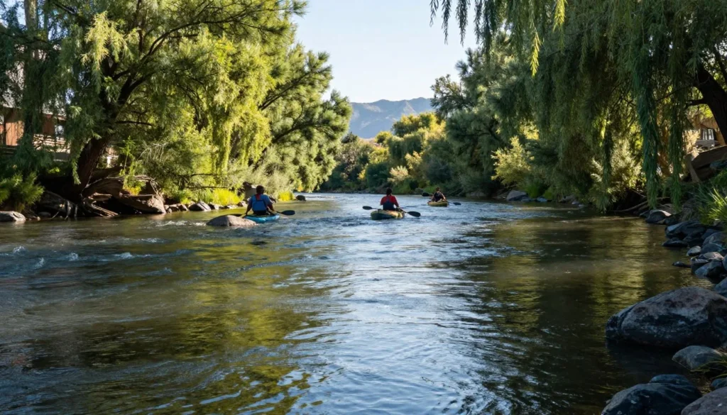 Peaceful Truckee River scene at Oxbow Nature Study Area
