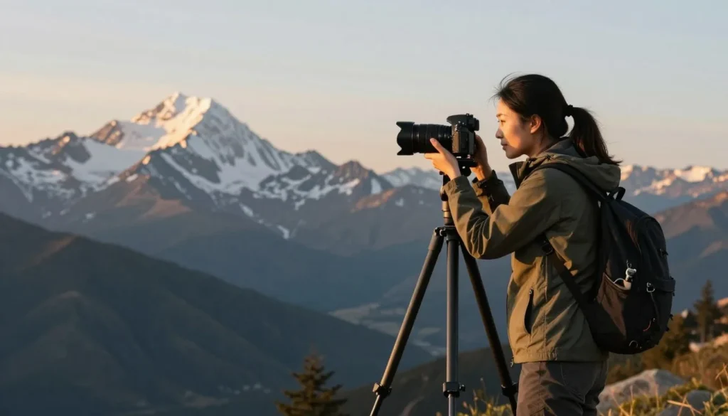 Photographer capturing Never Summer Mountains landscape