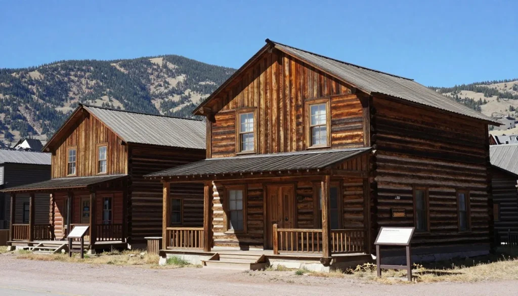 Pioneer Village Museum exterior with historic buildings and mountain backdrop near Granby Pioneer Village Museum exterior with historic buildings and mountain backdrop near Granby