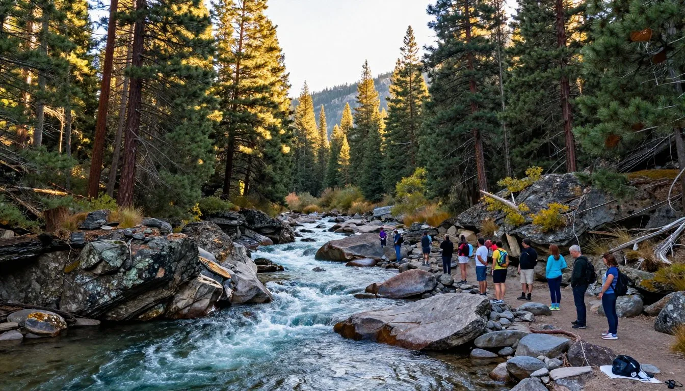 Poudre River Colorado flowing through scenic canyon with pine forests