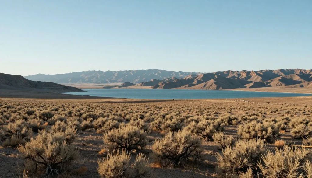 Pyramid Lake Nevada scenic desert landscape with sagebrush and distant mountain views