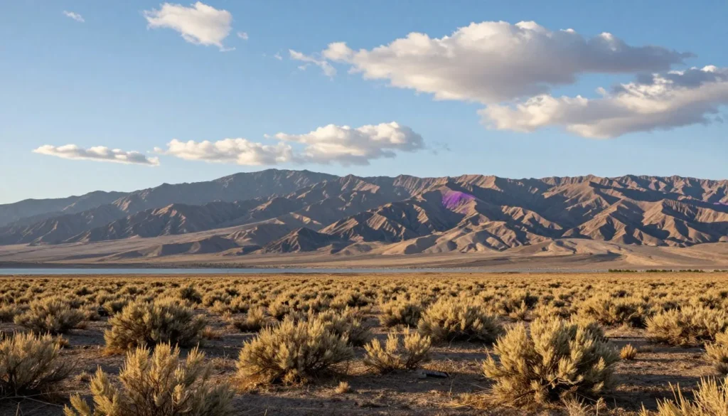 Pyramid Lake desert landscape with sagebrush and distant mountains