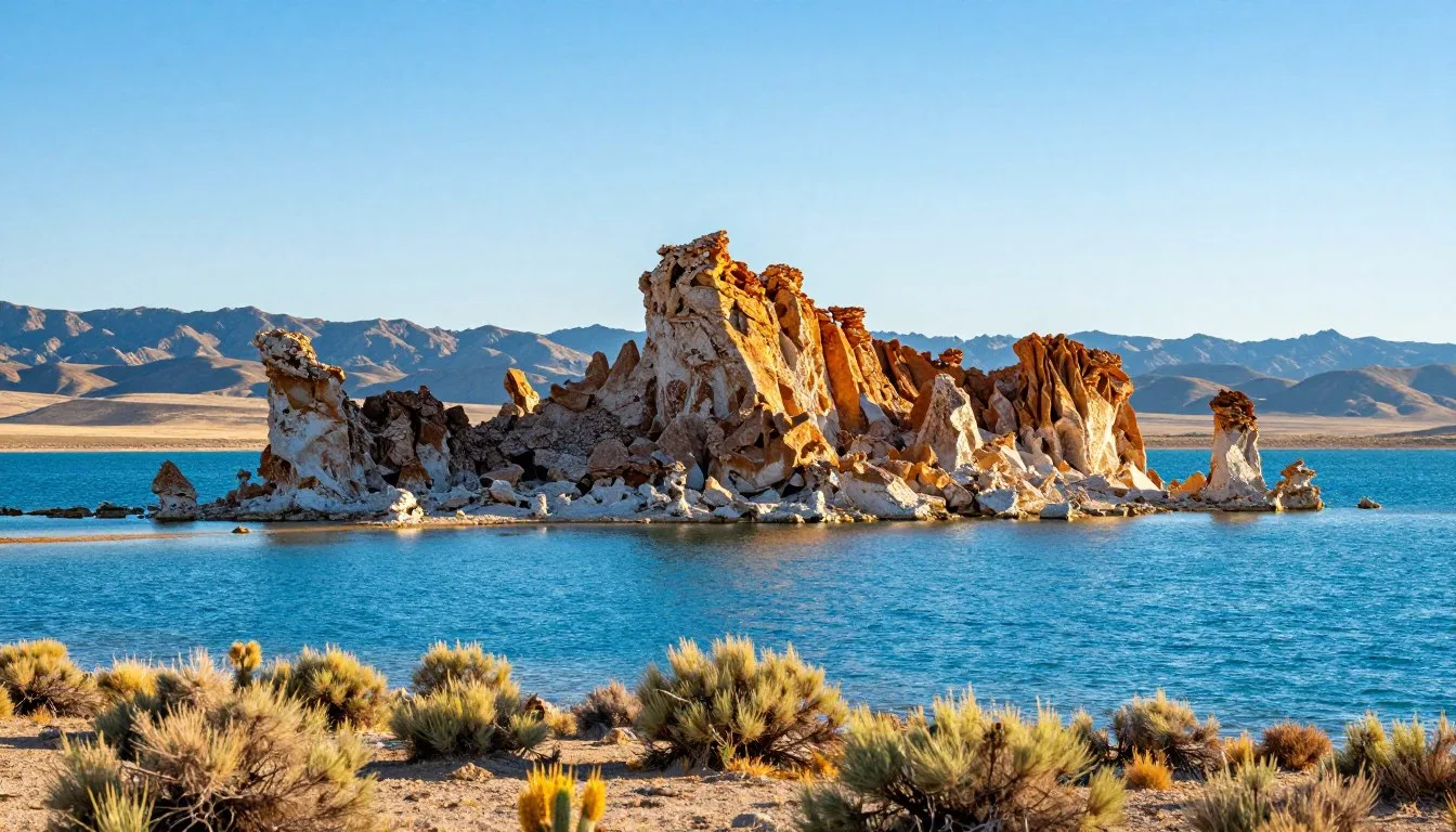 Pyramid Lake scenic overlooks Nevada with turquoise waters and dramatic rock formations