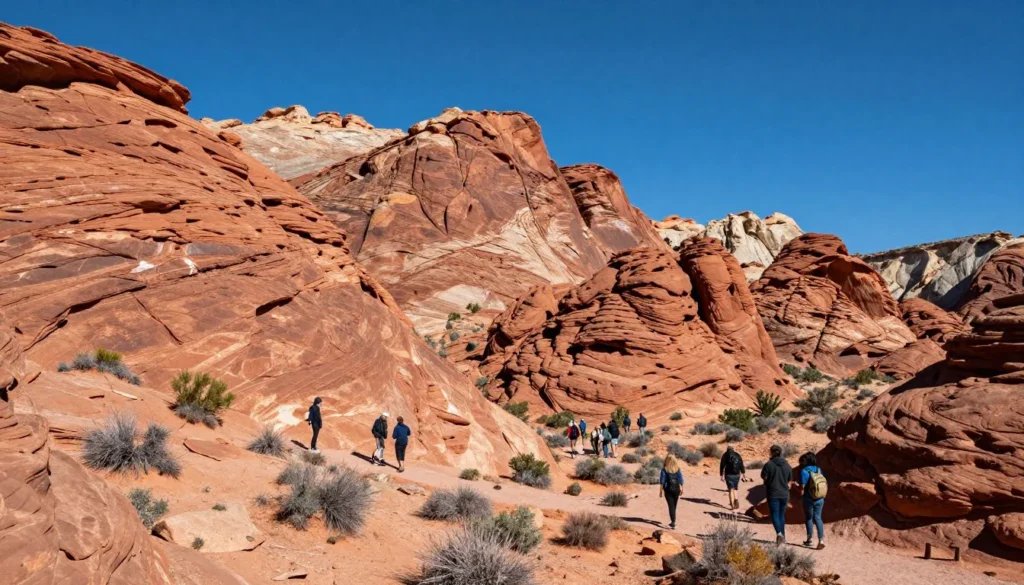 Red Rock Canyon National Conservation Area with dramatic red cliffs