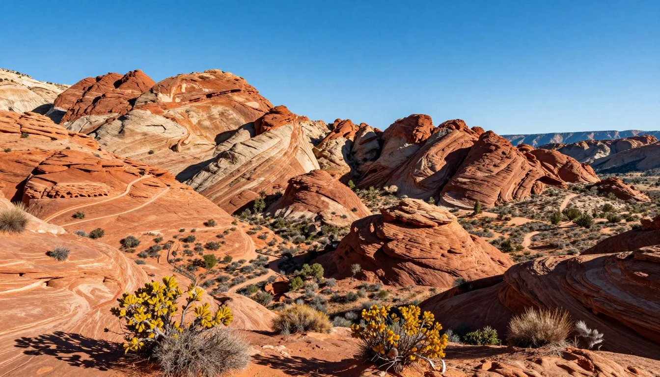 Red Rock Canyon Nevada hiking trails with colorful sandstone formations