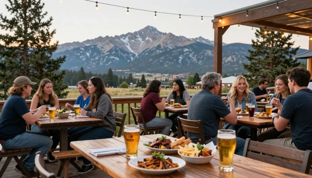 Restaurant dining with Pikes Peak Massif Colorado mountain view