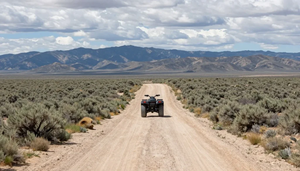 Rugged dirt road through northern Utah sagebrush landscape suitable for four-wheel drive vehicles Rugged dirt road through northern Utah sagebrush landscape suitable for four-wheel drive vehicles