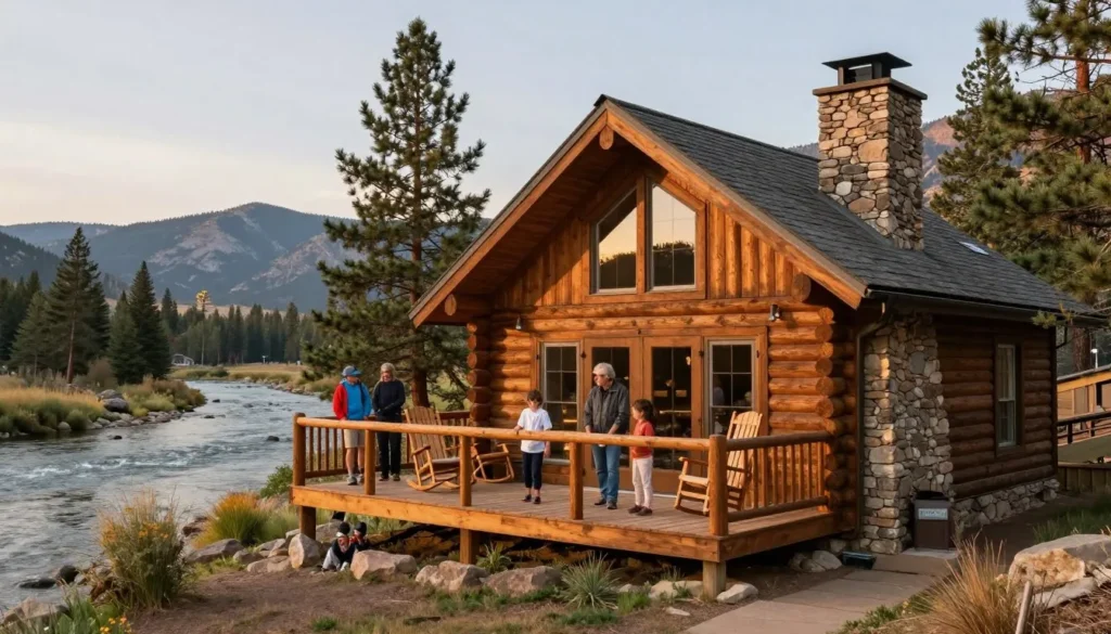 Rustic mountain cabin accommodation near Poudre River Colorado