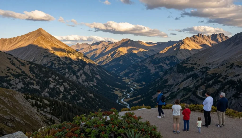 San Juan Mountains scenic overlook with multiple peaks and valley