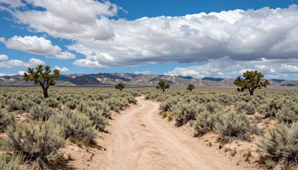 Sand Wash Basin landscape showing dirt roads through high desert terrain Sand Wash Basin landscape showing dirt roads through high desert terrain