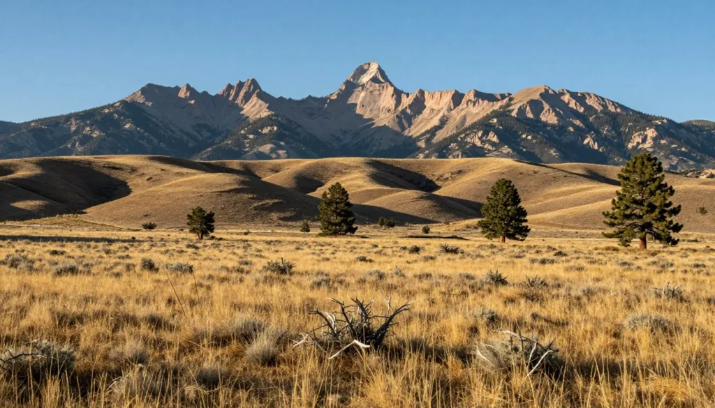 Scenic Colorado prairie landscape leading to mountain state park