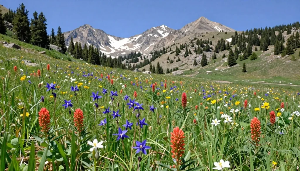 Scenic mountain meadow with wildflowers at Rabbit Ears Pass Scenic mountain meadow with wildflowers at Rabbit Ears Pass