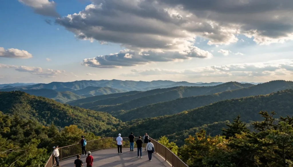 Scenic overlook view in Cherokee National Forest showing mountain landscapes Scenic overlook view in Cherokee National Forest showing mountain landscapes
