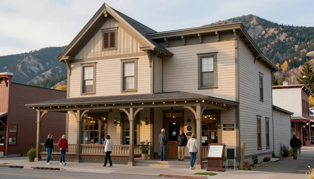 Small mountain town museum exterior in Colorado