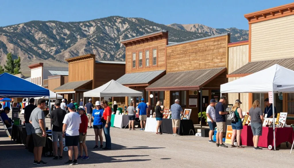 Small town festival celebration in rural Nevada community gathering