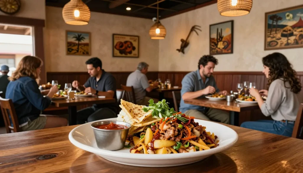 Southwestern cuisine dining experience with desert atmosphere