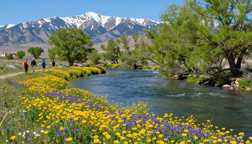 Spring wildflowers blooming along Carson River at River Fork Ranch