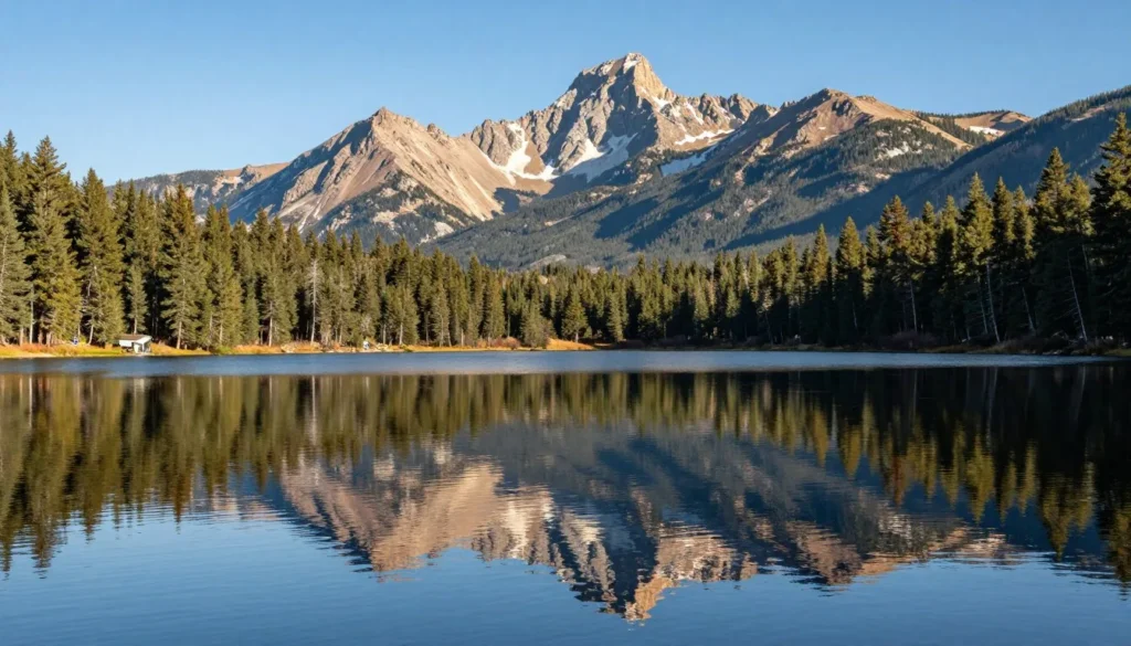 Steamboat Lake with mountain backdrop Steamboat Lake with mountain backdrop