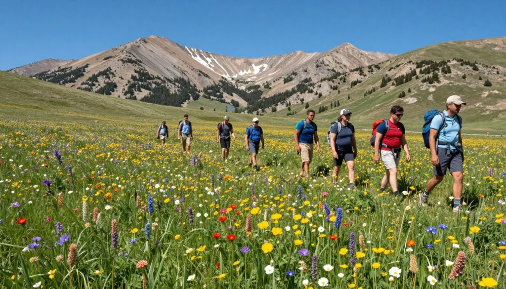 Summer wildflowers blooming in Jarbidge Mountains Nevada alpine meadow Summer wildflowers blooming in Jarbidge Mountains Nevada alpine meadow