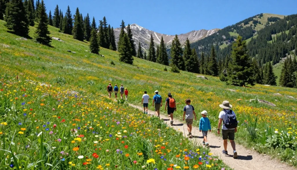 Summer wildflowers blooming in San Isabel National Forest mountain meadow Summer wildflowers blooming in San Isabel National Forest mountain meadow
