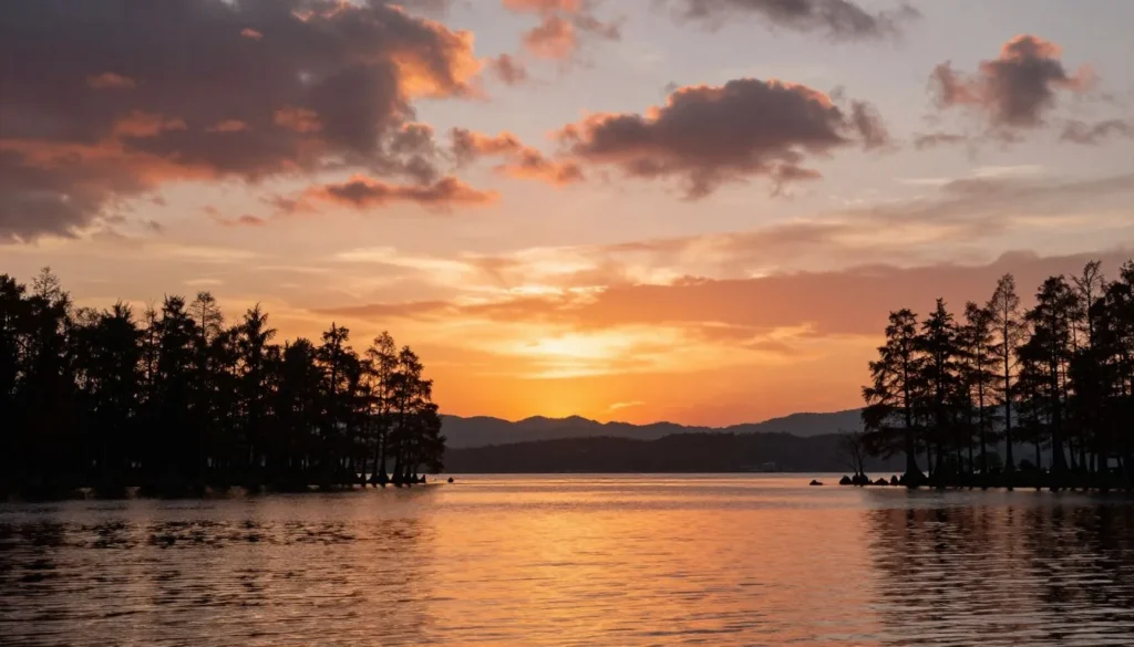 Sunset over Big Hill Pond State Park Tennessee