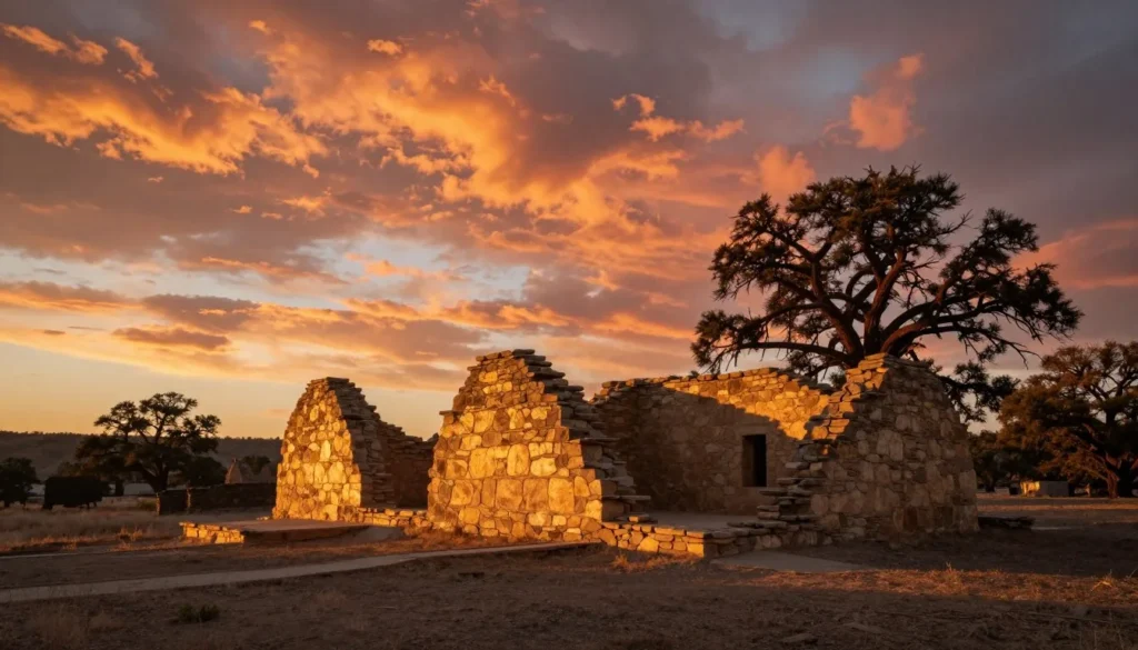 Sunset over Edge of the Cedars archaeological site