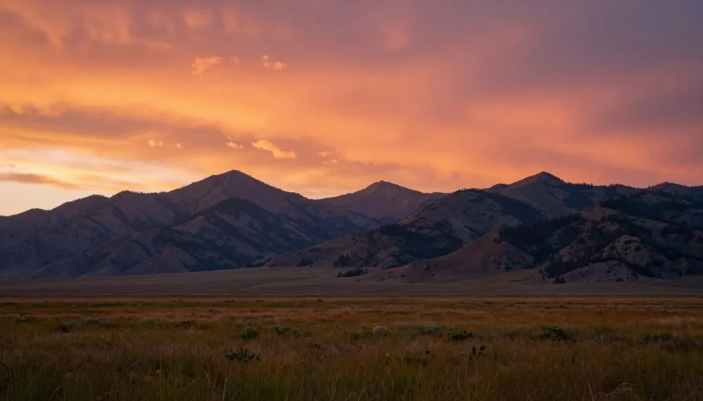 Sunset over Jarbidge Mountains Nevada peaks Sunset over Jarbidge Mountains Nevada peaks