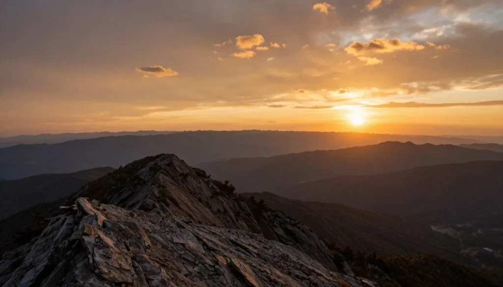 Sunset view from Mount Jefferson summit Nevada mountain ranges