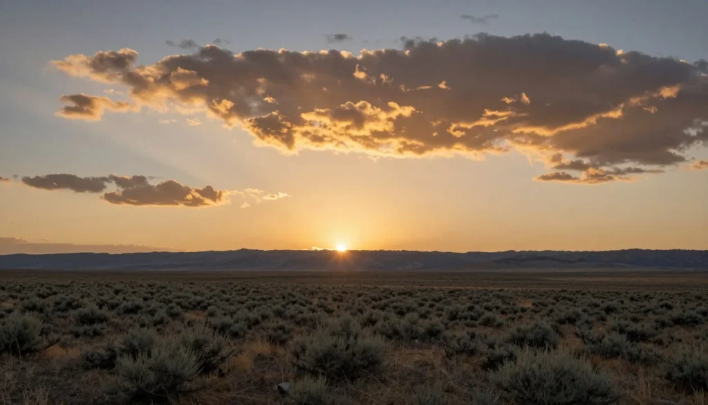 Sunset vista over Piceance Basin Uplands Colorado landscape