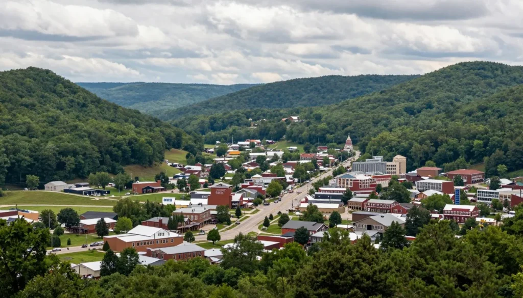 Tellico Plains Tennessee mountain town gateway with surrounding forested peaks and valley