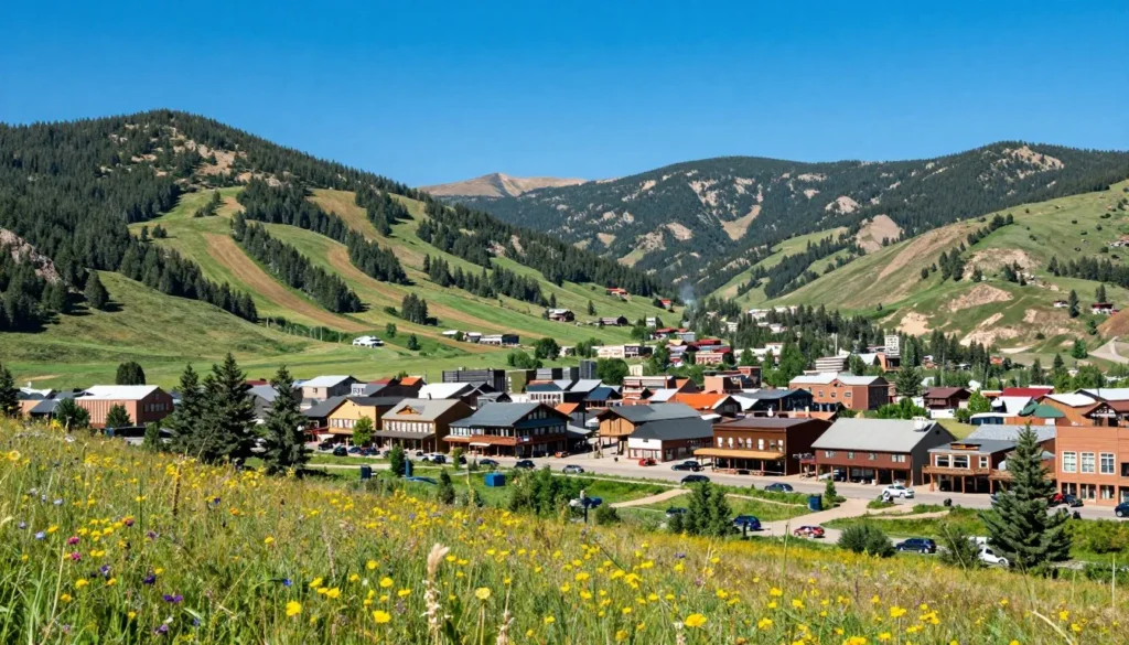 Telluride Colorado mountain town view from scenic overlook Telluride Colorado mountain town view from scenic overlook