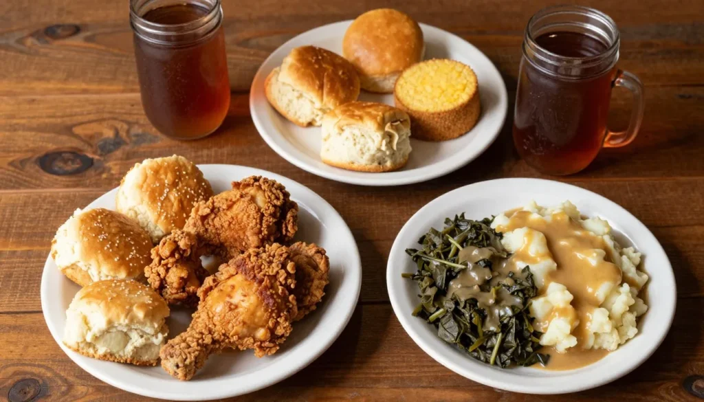 Traditional Southern cuisine meal served at Cedar Island Tennessee restaurant