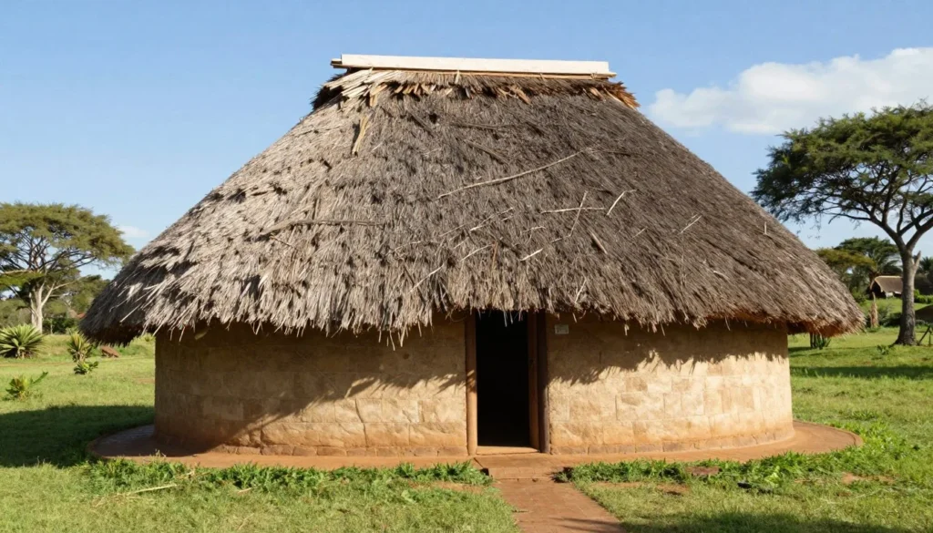 Traditional Swazi beehive hut accommodation with authentic thatched roof and natural surroundings Traditional Swazi beehive hut accommodation with authentic thatched roof and natural surroundings
