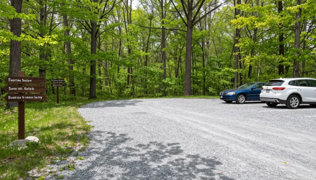 Trail parking area at Big Hill Pond State Park