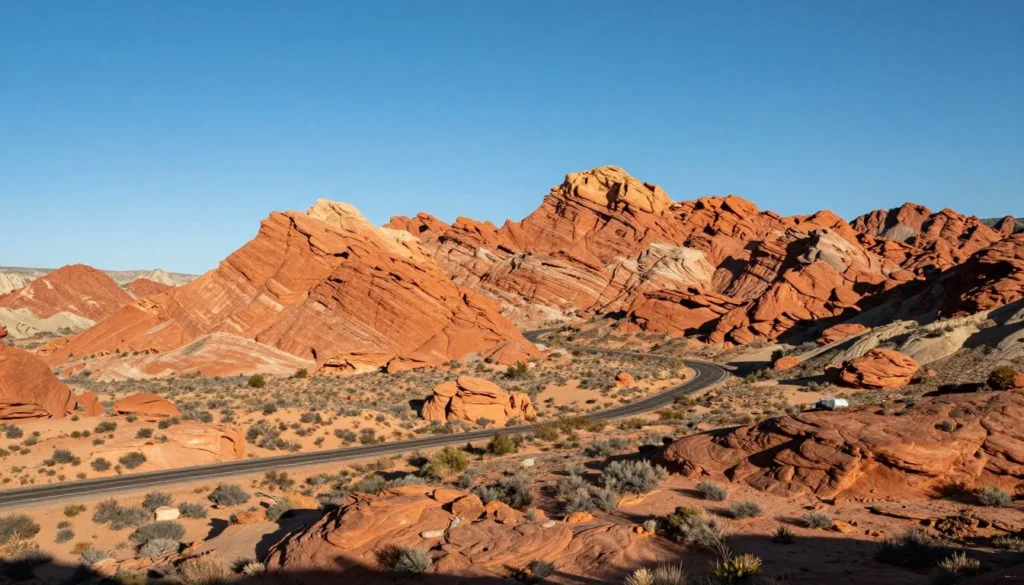 Valley of Fire State Park red rock formations and desert landscape Valley of Fire State Park red rock formations and desert landscape