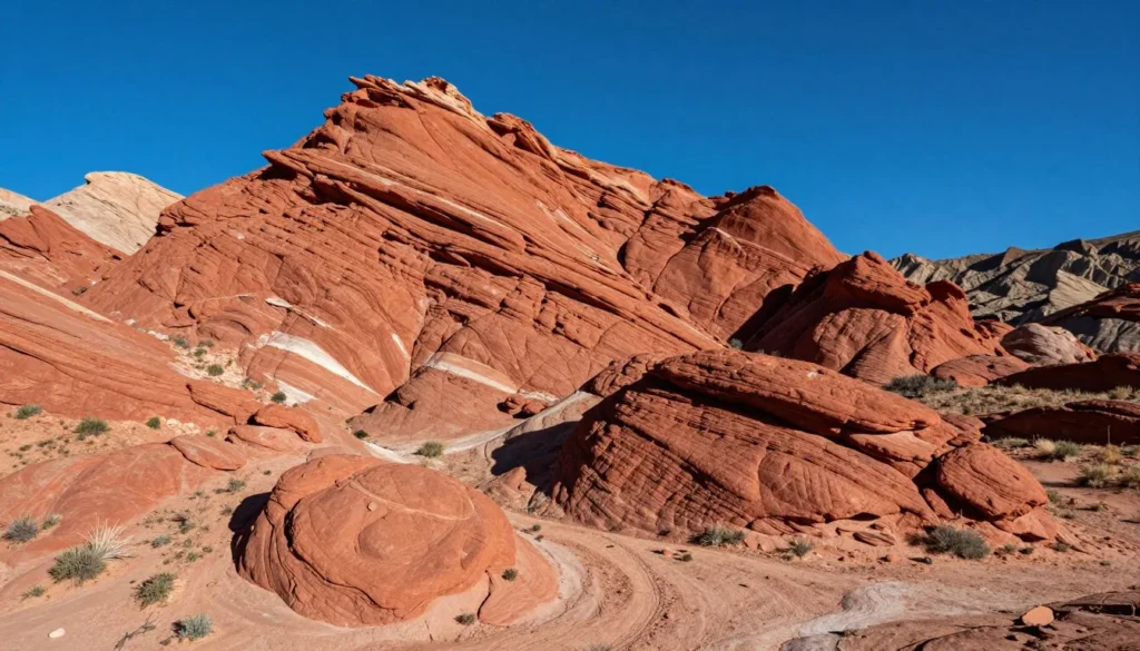 Valley of Fire State Park red rock formations under blue sky